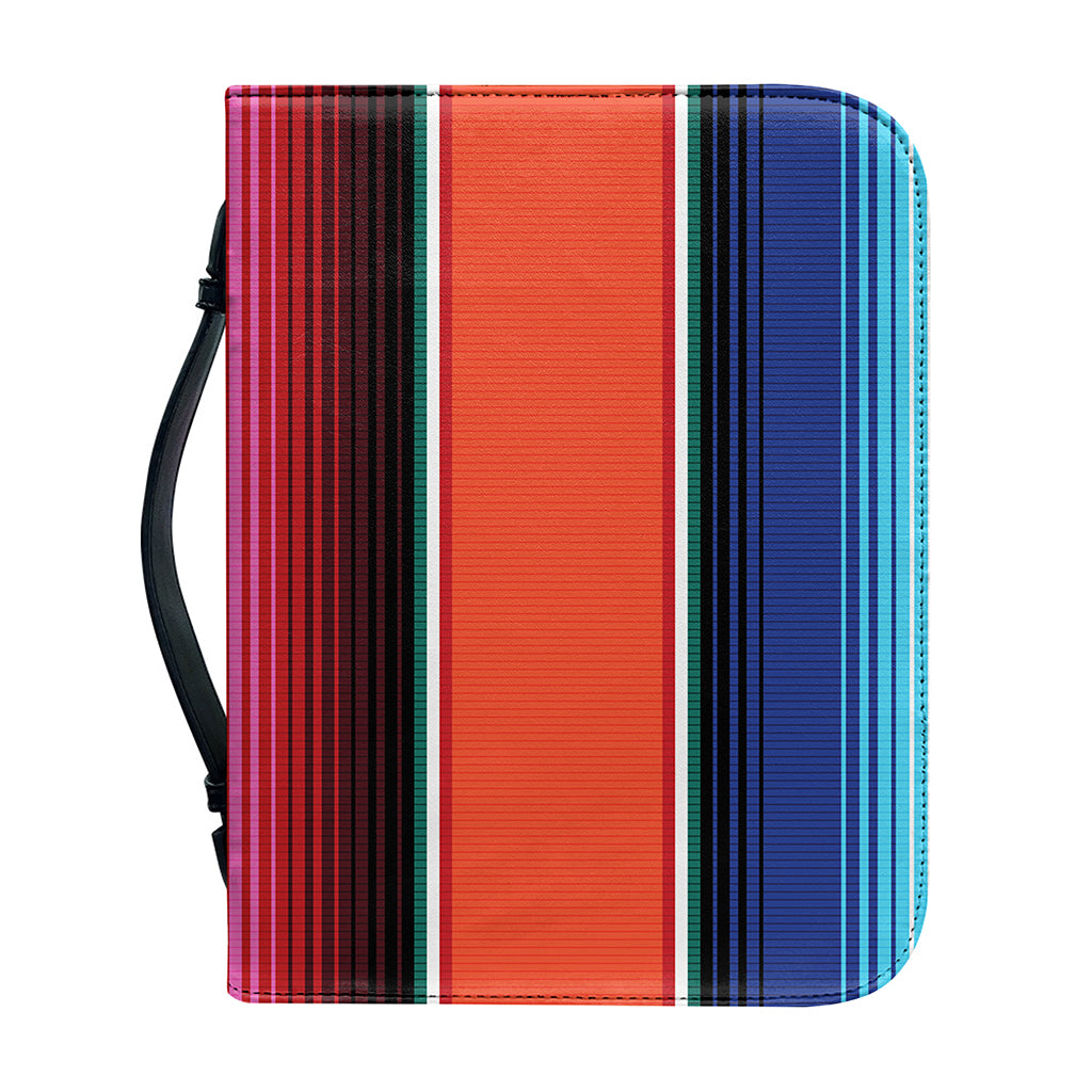 Colorful Serape Blanket Pattern Print Leather Bible Cover