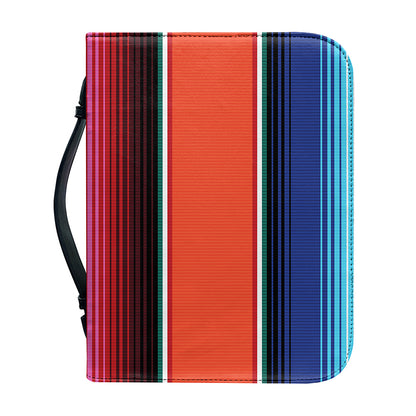 Colorful Serape Blanket Pattern Print Leather Bible Cover
