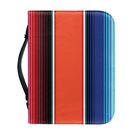 Colorful Serape Blanket Pattern Print Leather Bible Cover