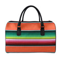 Colorful Serape Blanket Pattern Print Leather Duffel Bag