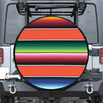 Colorful Serape Blanket Pattern Print Leather Spare Tire Cover