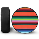 Colorful Serape Blanket Pattern Print Leather Spare Tire Cover