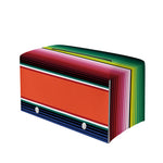 Colorful Serape Blanket Pattern Print Leather Tissue Box Cover