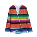 Colorful Serape Blanket Pattern Print Long Sleeve Short Coat