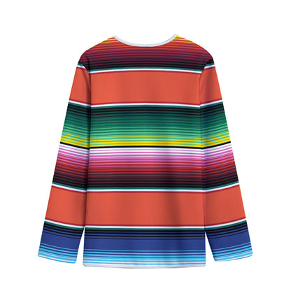 Colorful Serape Blanket Pattern Print Long Sleeve Short Coat