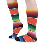 Colorful Serape Blanket Pattern Print Long Socks