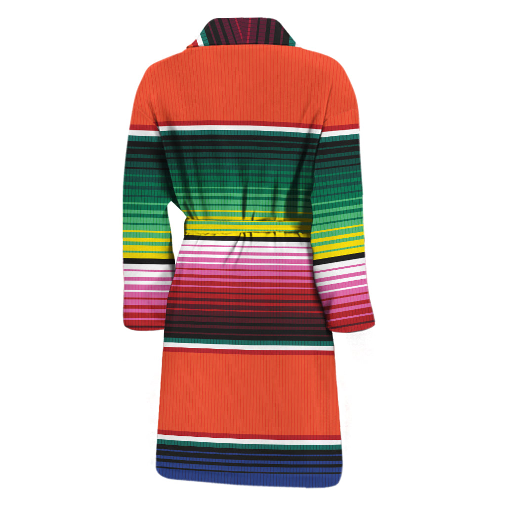 Colorful Serape Blanket Pattern Print Men's Bathrobe