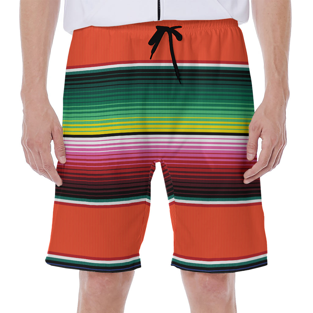 Colorful Serape Blanket Pattern Print Men's Beach Shorts