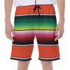 Colorful Serape Blanket Pattern Print Men's Beach Shorts