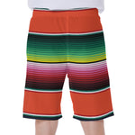 Colorful Serape Blanket Pattern Print Men's Beach Shorts
