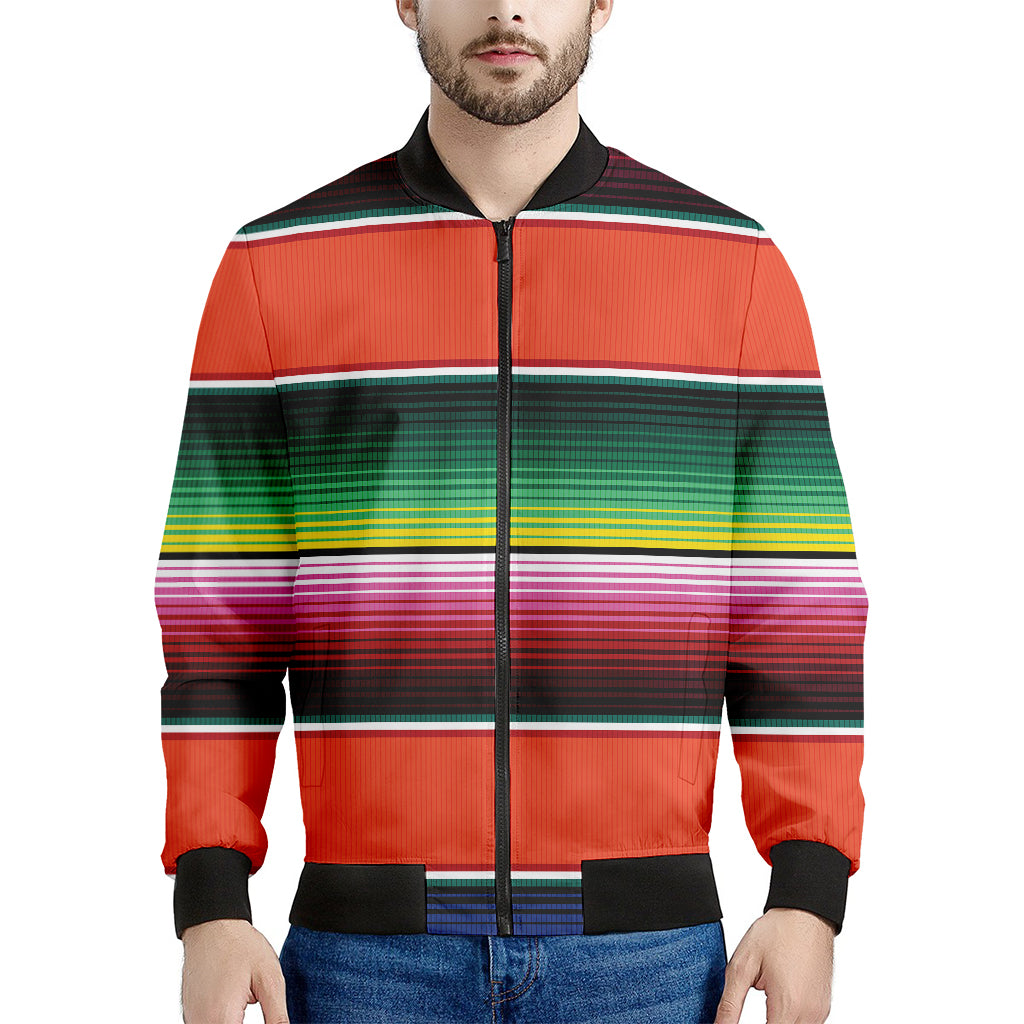Colorful Serape Blanket Pattern Print Men's Bomber Jacket