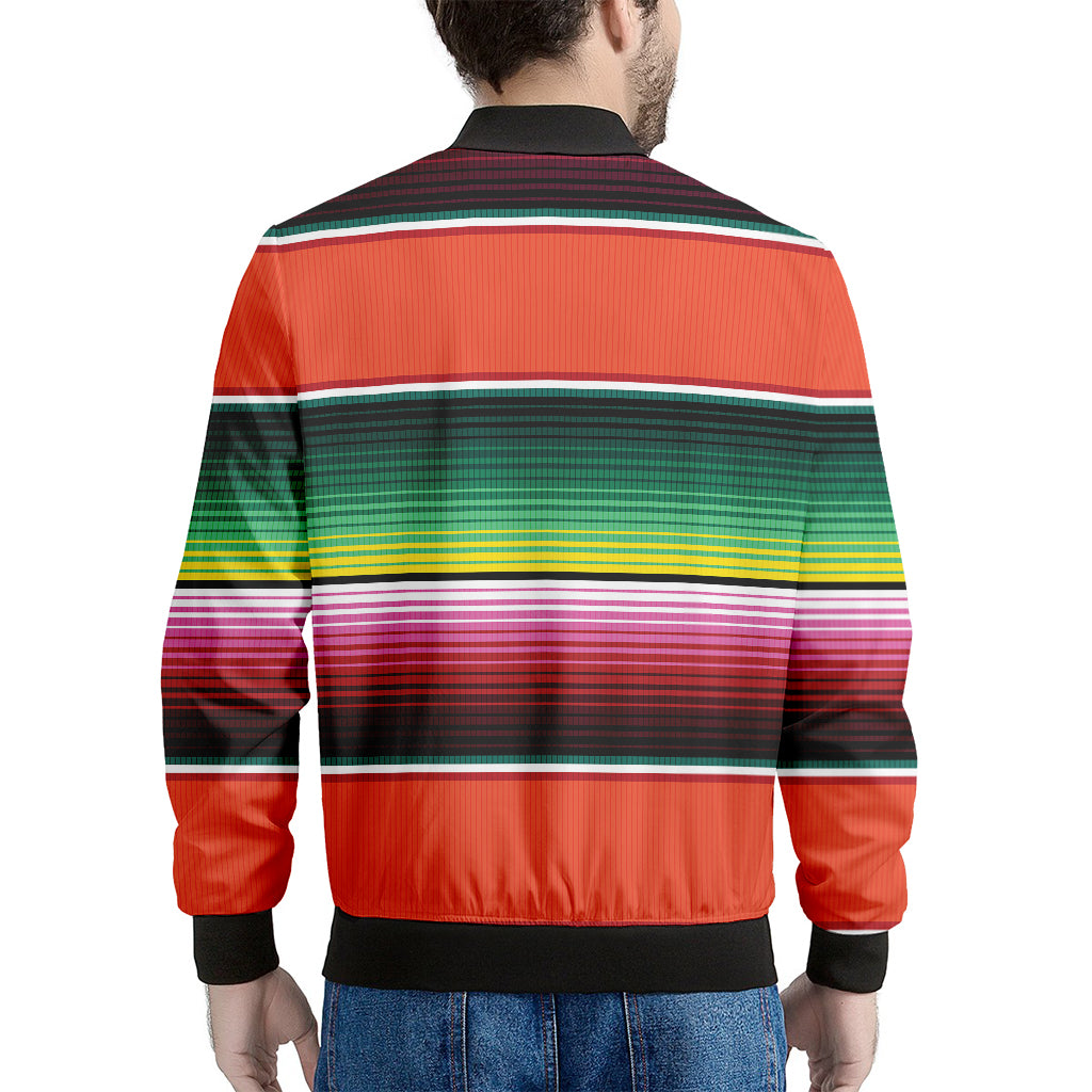 Colorful Serape Blanket Pattern Print Men's Bomber Jacket