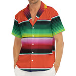 Colorful Serape Blanket Pattern Print Men's Deep V-Neck Shirt