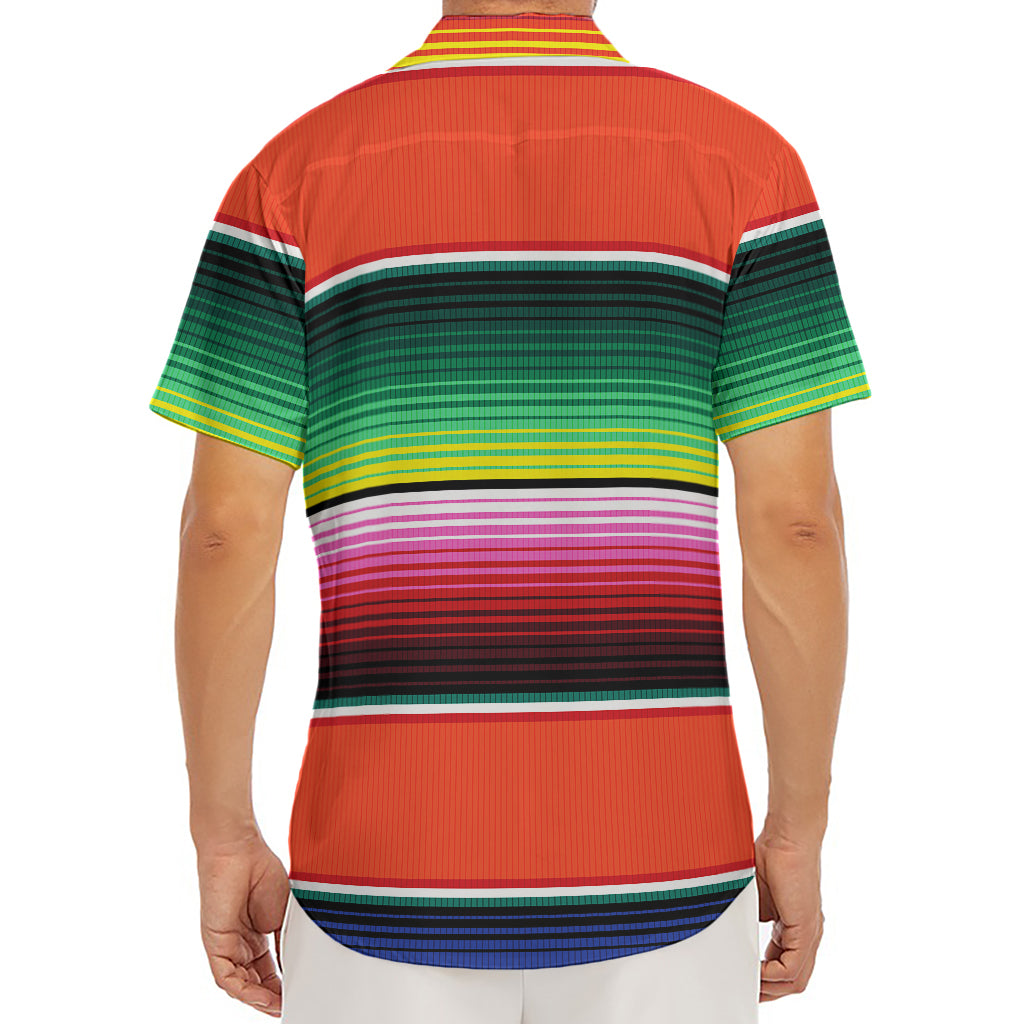 Colorful Serape Blanket Pattern Print Men's Deep V-Neck Shirt