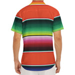 Colorful Serape Blanket Pattern Print Men's Deep V-Neck Shirt