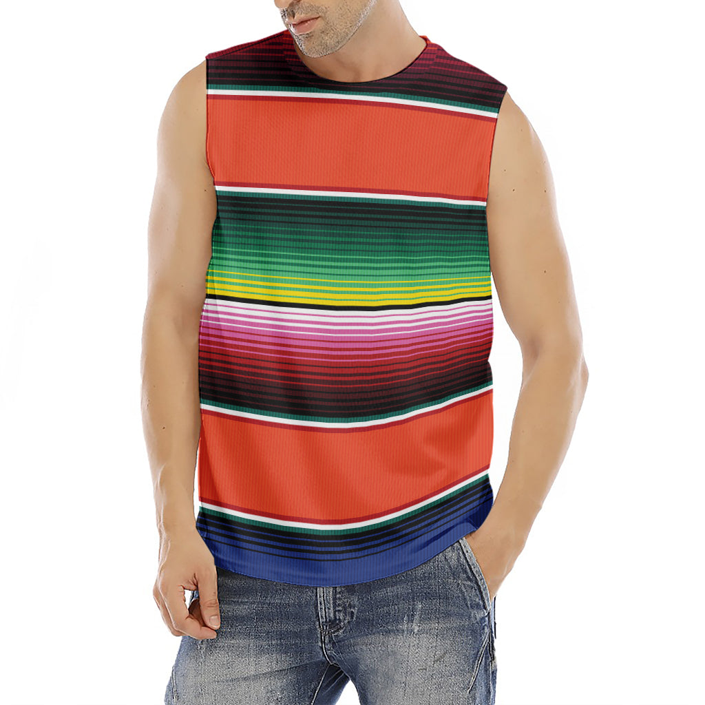Colorful Serape Blanket Pattern Print Men's Fitness Tank Top