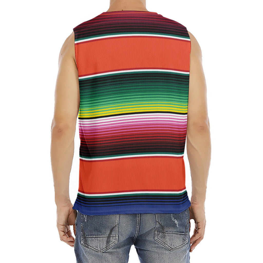 Colorful Serape Blanket Pattern Print Men's Fitness Tank Top