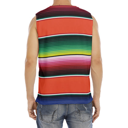 Colorful Serape Blanket Pattern Print Men's Fitness Tank Top