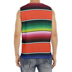 Colorful Serape Blanket Pattern Print Men's Fitness Tank Top