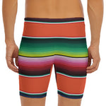 Colorful Serape Blanket Pattern Print Men's Long Boxer Briefs