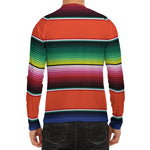 Colorful Serape Blanket Pattern Print Men's Long Sleeve Rash Guard