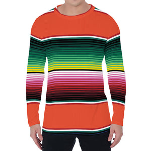 Colorful Serape Blanket Pattern Print Men's Long Sleeve T-Shirt