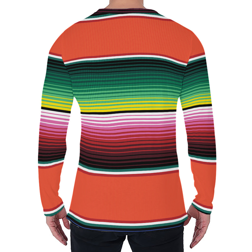 Colorful Serape Blanket Pattern Print Men's Long Sleeve T-Shirt