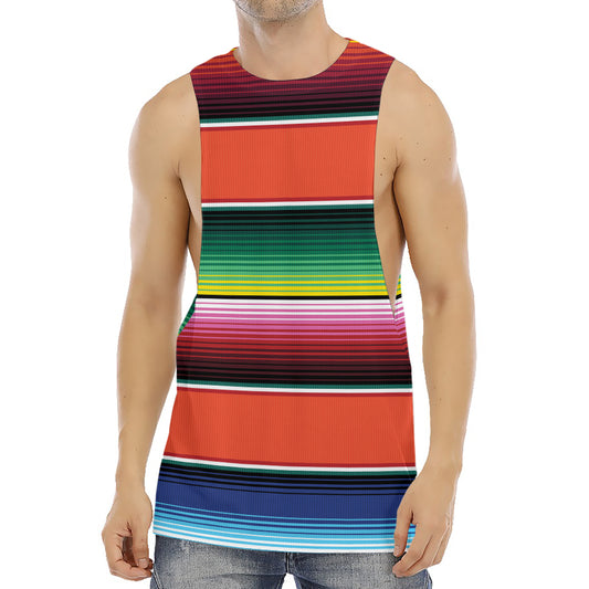 Colorful Serape Blanket Pattern Print Men's Muscle Tank Top
