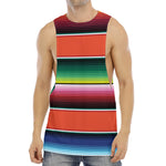 Colorful Serape Blanket Pattern Print Men's Muscle Tank Top