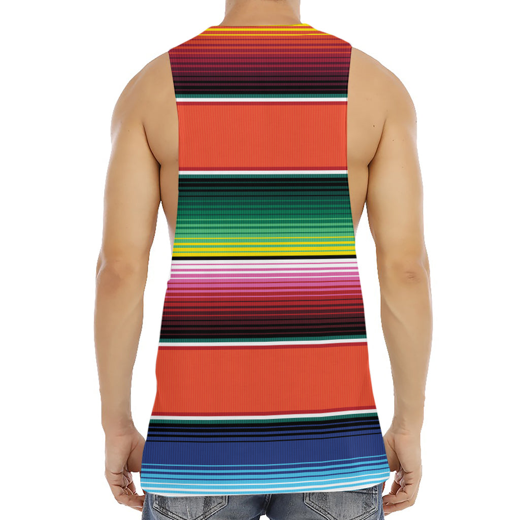 Colorful Serape Blanket Pattern Print Men's Muscle Tank Top