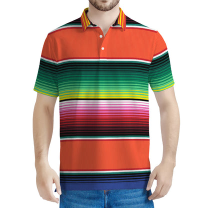 Colorful Serape Blanket Pattern Print Men's Polo Shirt