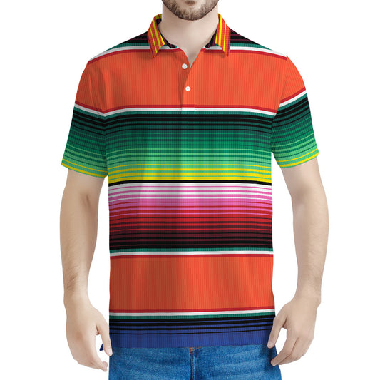 Colorful Serape Blanket Pattern Print Men's Polo Shirt