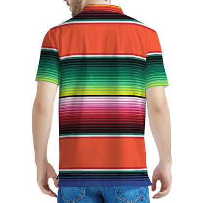 Colorful Serape Blanket Pattern Print Men's Polo Shirt
