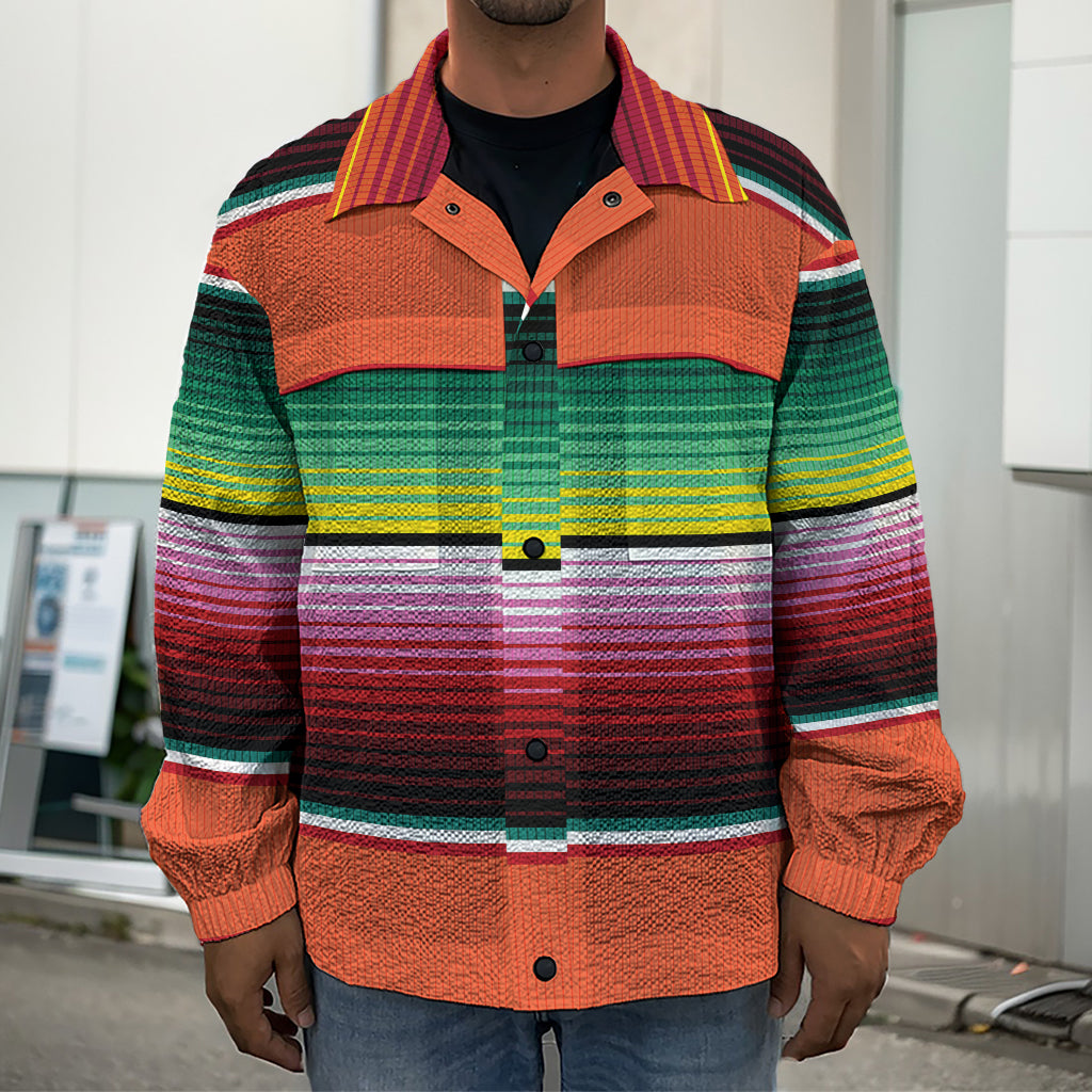 Colorful Serape Blanket Pattern Print Men's Shirt Jacket