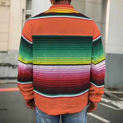 Colorful Serape Blanket Pattern Print Men's Shirt Jacket