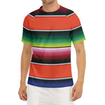 Colorful Serape Blanket Pattern Print Men's Short Sleeve Rash Guard