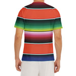 Colorful Serape Blanket Pattern Print Men's Short Sleeve Rash Guard