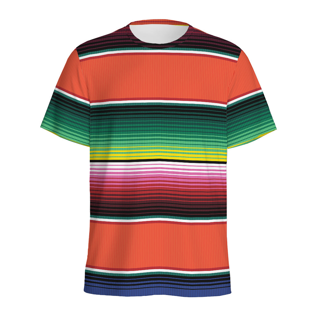 Colorful Serape Blanket Pattern Print Men's Sports T-Shirt