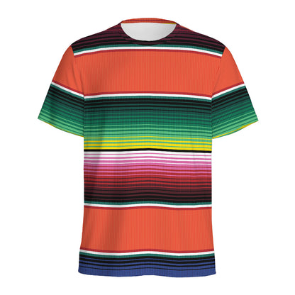 Colorful Serape Blanket Pattern Print Men's Sports T-Shirt