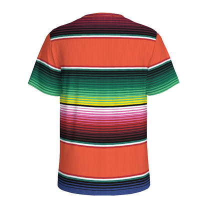Colorful Serape Blanket Pattern Print Men's Sports T-Shirt