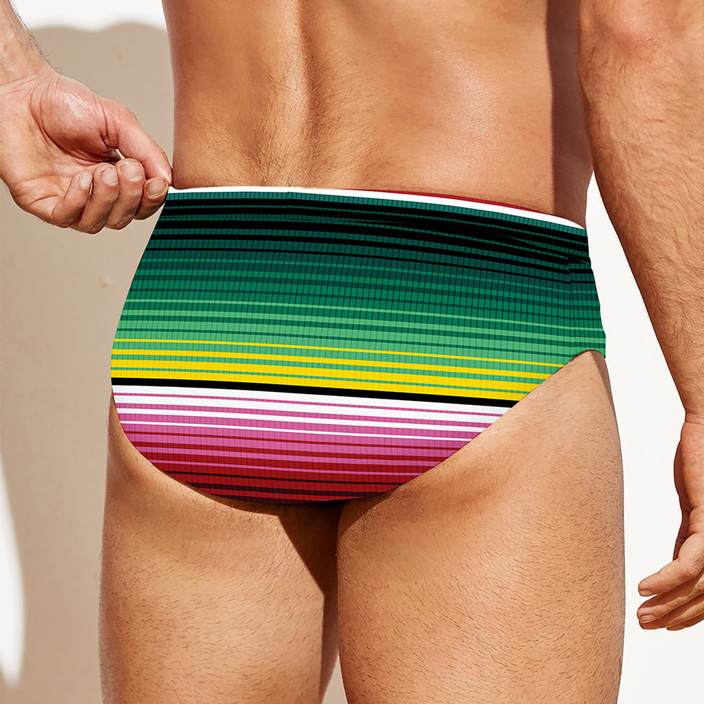 Colorful Serape Blanket Pattern Print Men's Swim Briefs