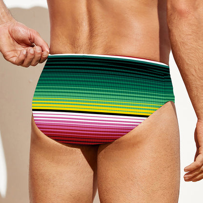 Colorful Serape Blanket Pattern Print Men's Swim Briefs