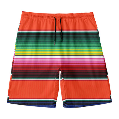 Colorful Serape Blanket Pattern Print Men's Swim Trunks