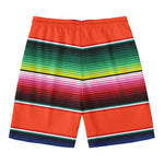 Colorful Serape Blanket Pattern Print Men's Swim Trunks