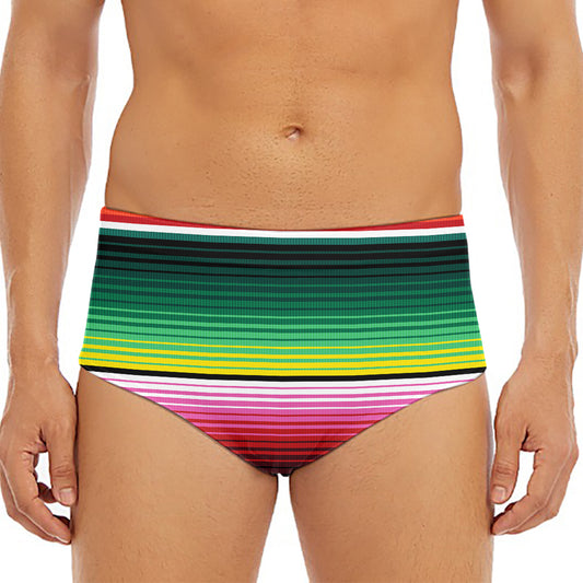 Colorful Serape Blanket Pattern Print Men's Triangle Swim Briefs