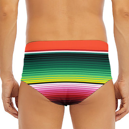 Colorful Serape Blanket Pattern Print Men's Triangle Swim Briefs