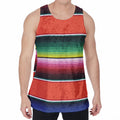 Colorful Serape Blanket Pattern Print Men's Velvet Tank Top