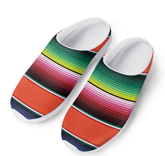 Colorful Serape Blanket Pattern Print Mesh Casual Shoes
