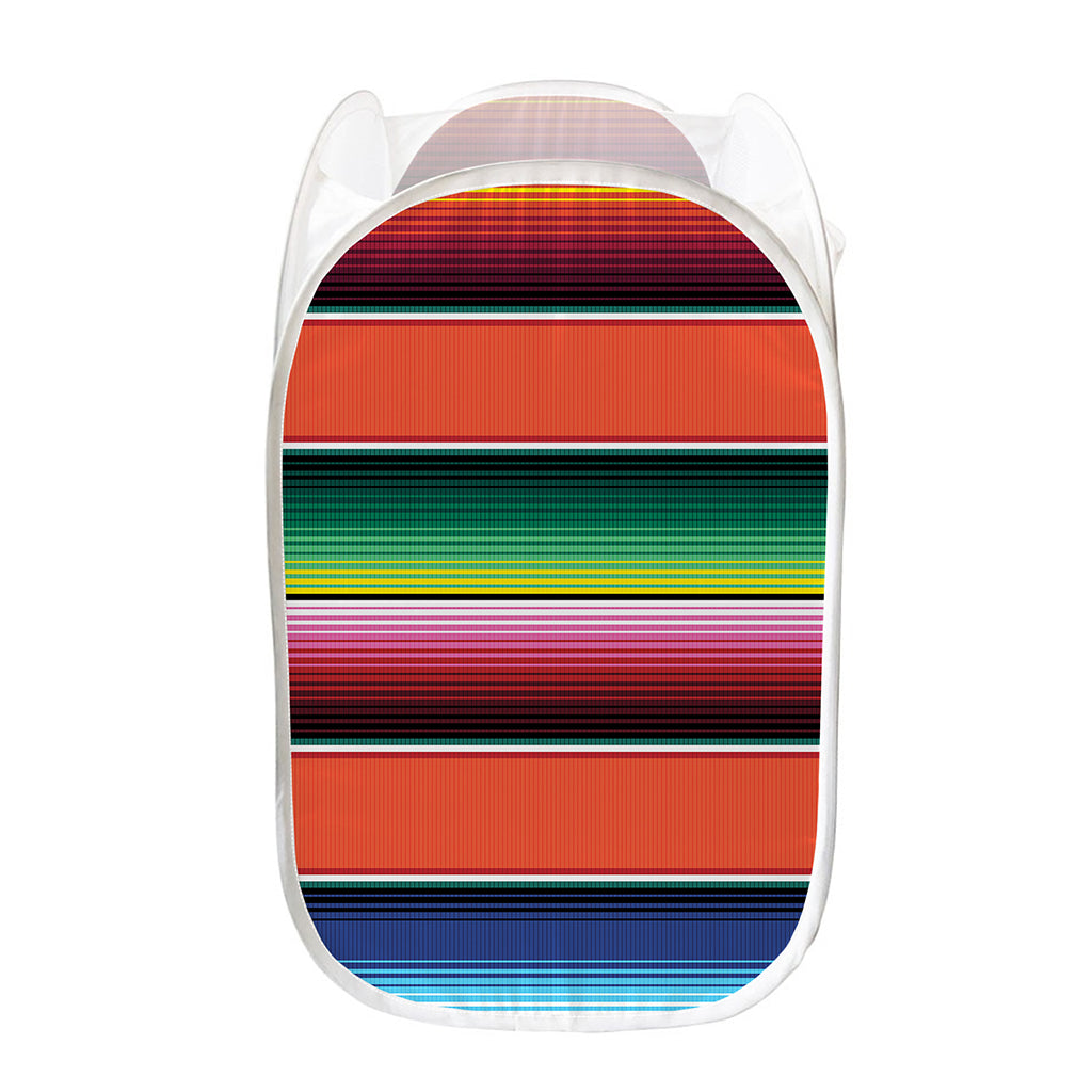 Colorful Serape Blanket Pattern Print Mesh Laundry Hamper