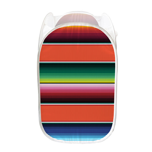 Colorful Serape Blanket Pattern Print Mesh Laundry Hamper